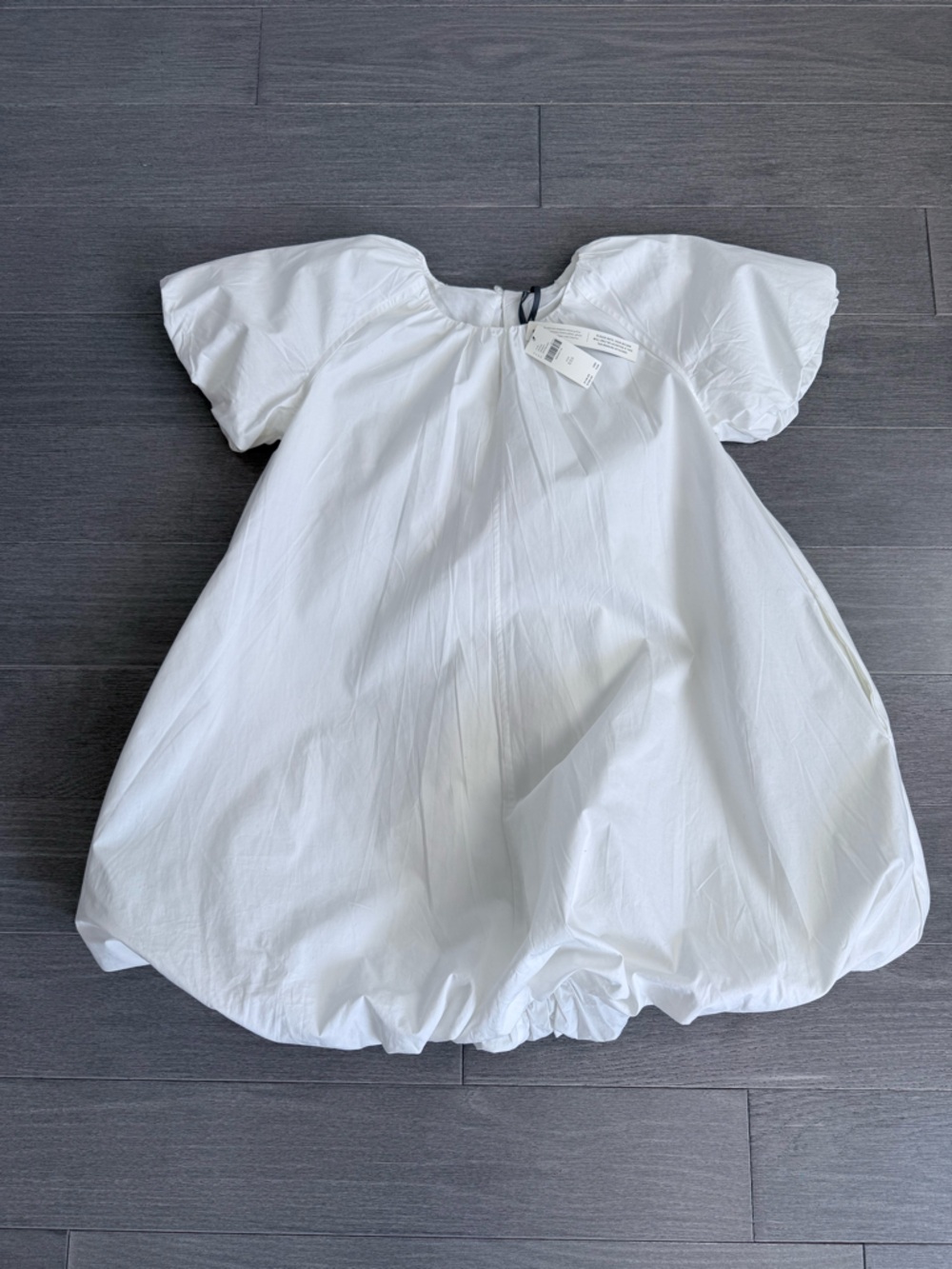 NWT Anthropologie Puff Sleeve Bubble Hem Mini Dress White XXS Coastal Bridal - Picture 11 of 12